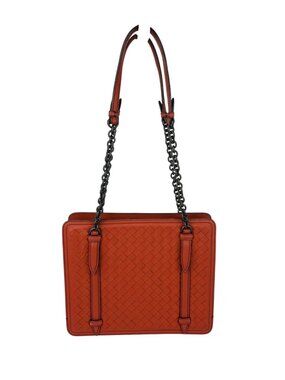 Bottega Veneta Nappa Intrecciato Chain Accordion Maple Shoulder Bag